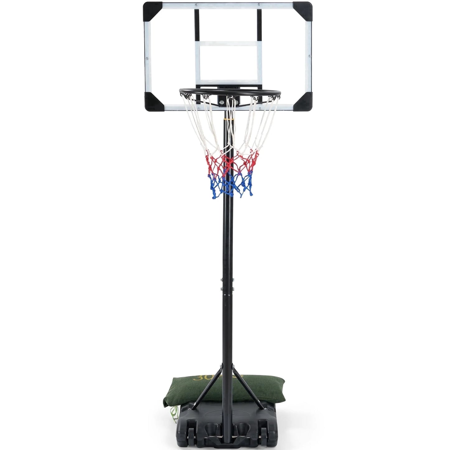 28In Basketball Hoop Basketball Goal System Height Adjustable 5.1Ft to 7Ft Court for All Age Ranges Indoor Outdoor Use