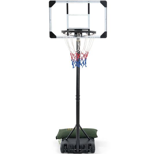 28In Basketball Hoop Basketball Goal System Height Adjustable 5.1Ft to 7Ft Court for All Age Ranges Indoor Outdoor Use